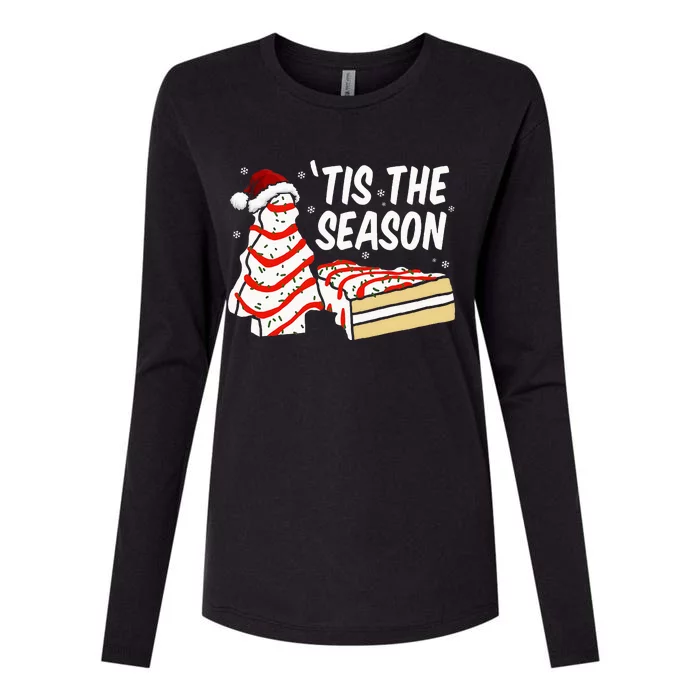 Funny Tis The Season Design Christmas Tree Cakes Debbie Womens Cotton Relaxed Long Sleeve T-Shirt