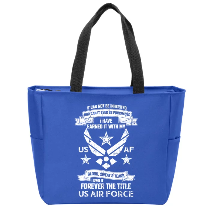 Forever The Title Us Air Force Military Veteran Pride Gift Zip Tote Bag