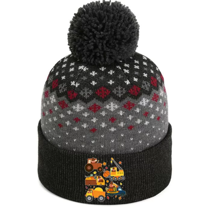 Funny Thanksgiving Turkeys Construction Vehicles The Baniff Cuffed Pom Beanie