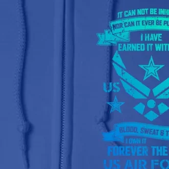 Forever The Title Us Air Force Military Veteran Pride Gift Full Zip Hoodie