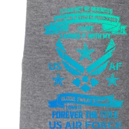 Forever The Title Us Air Force Military Veteran Pride Gift Doggie 3-End Fleece Hoodie