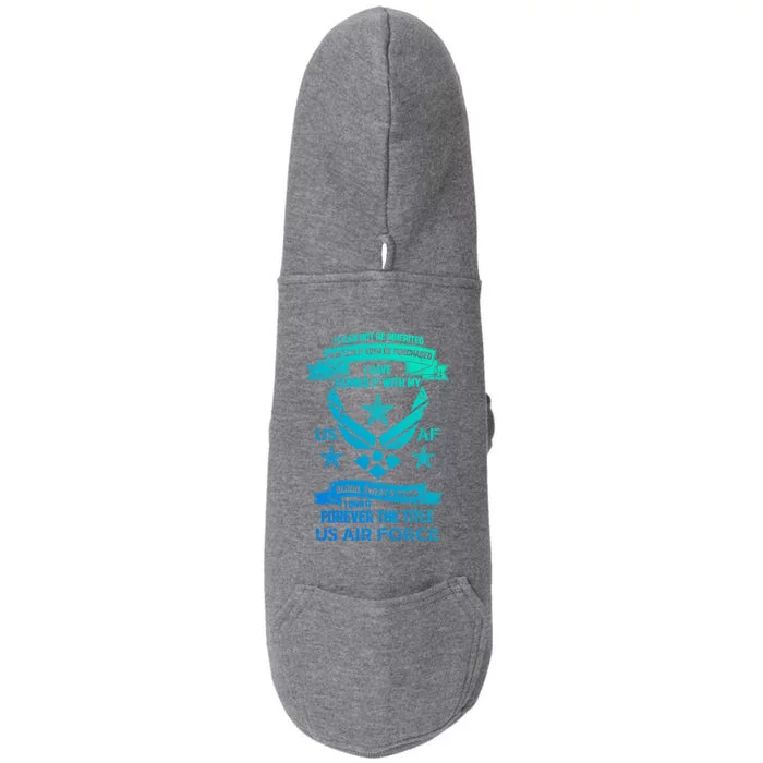 Forever The Title Us Air Force Military Veteran Pride Gift Doggie 3-End Fleece Hoodie