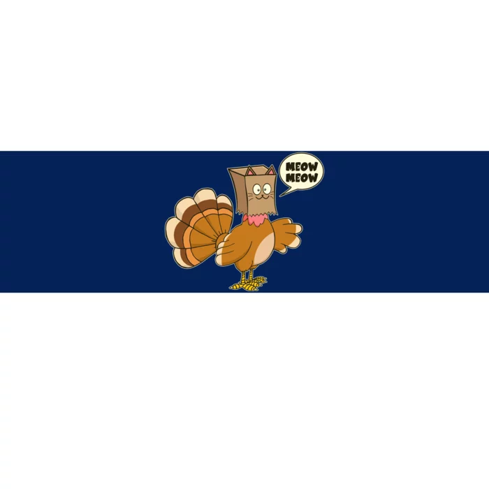 Funny Thanksgiving Turkey In Cat Face Paper Bag Bumper Sticker