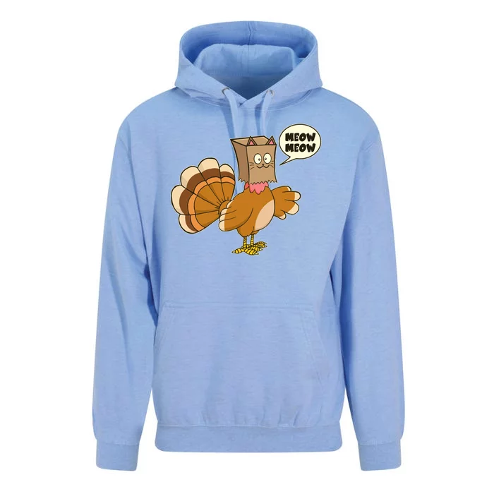 Funny Thanksgiving Turkey In Cat Face Paper Bag Unisex Surf Hoodie