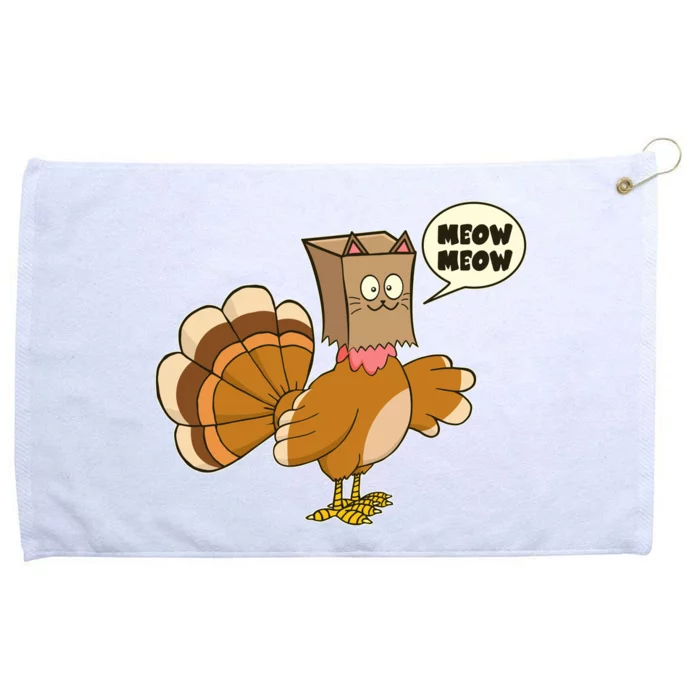 Funny Thanksgiving Turkey In Cat Face Paper Bag Grommeted Golf Towel