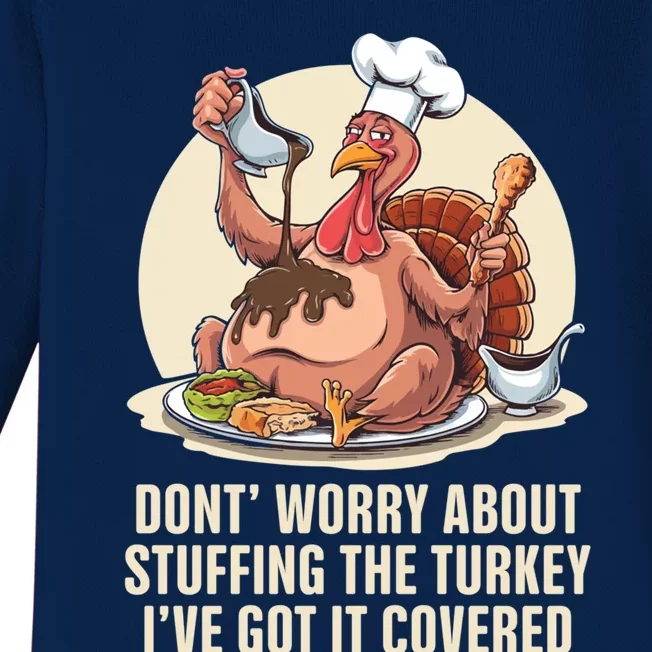 Funny Thanksgiving Turkey Stuffing ItS Face Turkey Day Fan Gift Baby Long Sleeve Bodysuit