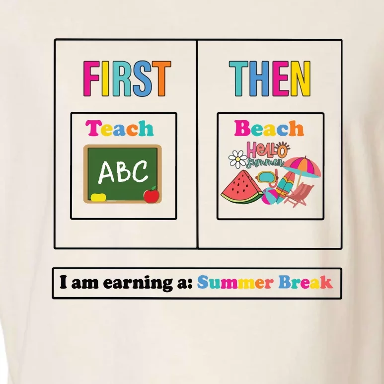 First Teach Then Beach I Am Earning A Summer Break Garment-Dyed Women's Muscle Tee