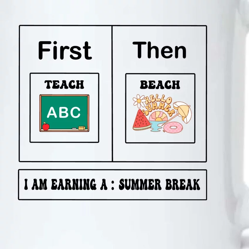 First Teach Then Beach Summer Vacation Black Color Changing Mug