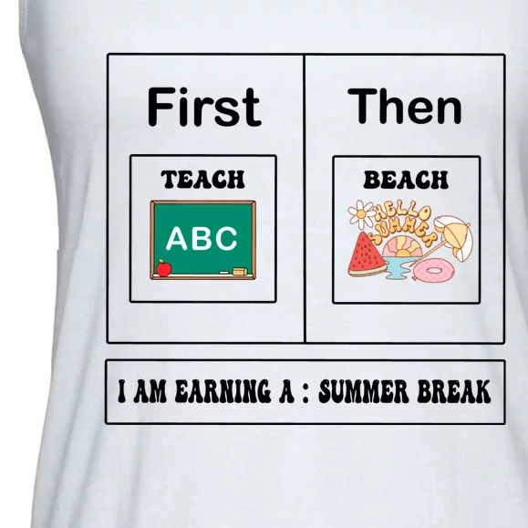 First Teach Then Beach Summer Vacation Ladies Essential Flowy Tank