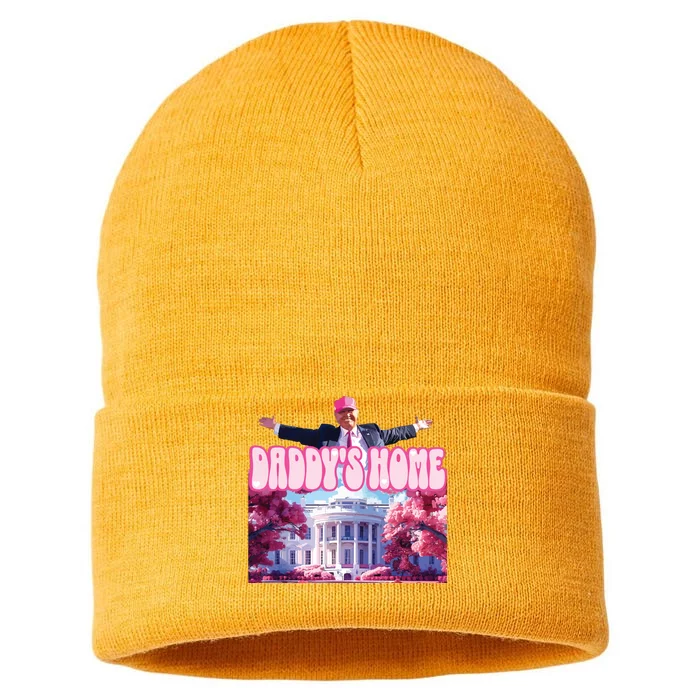 Funny Trump Take America Back Daddys Home Trump Pink 2024 Sustainable Knit Beanie