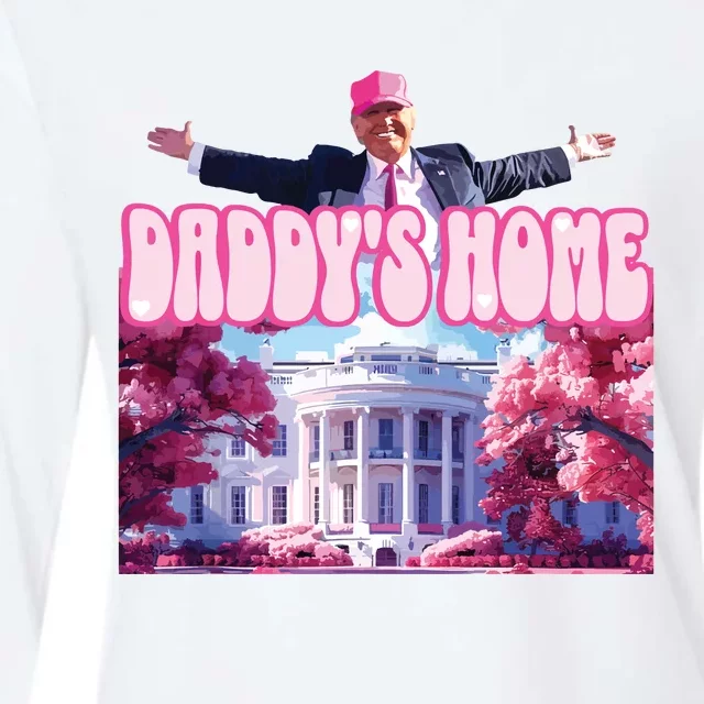 Funny Trump Take America Back Daddys Home Trump Pink 2024 Womens Cotton Relaxed Long Sleeve T-Shirt