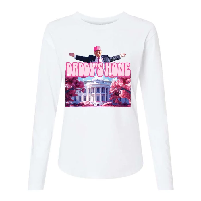 Funny Trump Take America Back Daddys Home Trump Pink 2024 Womens Cotton Relaxed Long Sleeve T-Shirt