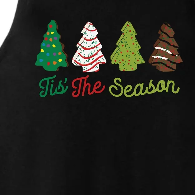 Funny Tis The Season Christmas Tree Cakes Debbie Xmas Gifts Ladies Tri-Blend Wicking Tank