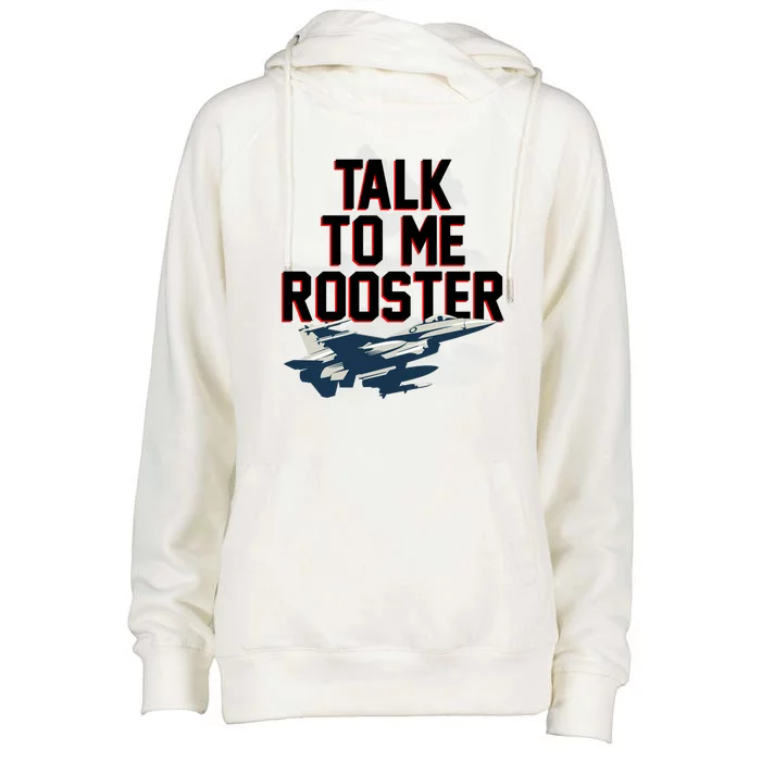 Funny Talk To Me Rooster Womens Funnel Neck Pullover Hood