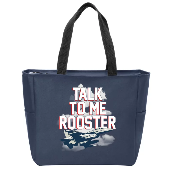 Funny Talk To Me Rooster Zip Tote Bag