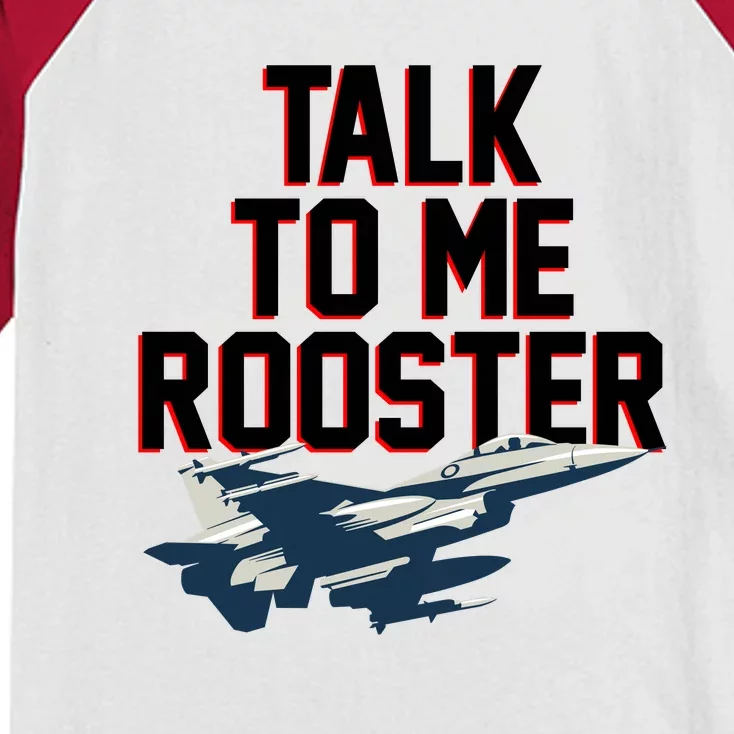 Funny Talk To Me Rooster Kids Colorblock Raglan Jersey