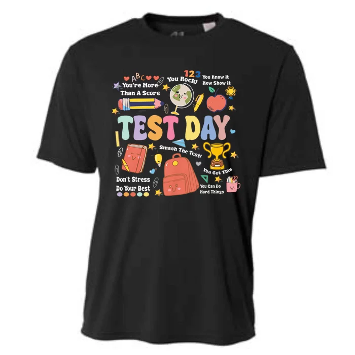 Funny Teacher Test Day Motivational Teacher Starr Testing Cooling Performance Crew T-Shirt