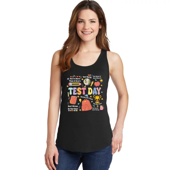 Funny Teacher Test Day Motivational Teacher Starr Testing Ladies Essential Tank