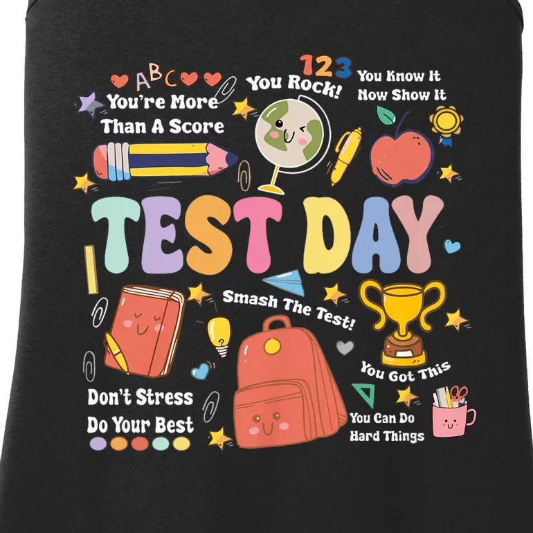 Funny Teacher Test Day Motivational Teacher Starr Testing Ladies Essential Tank