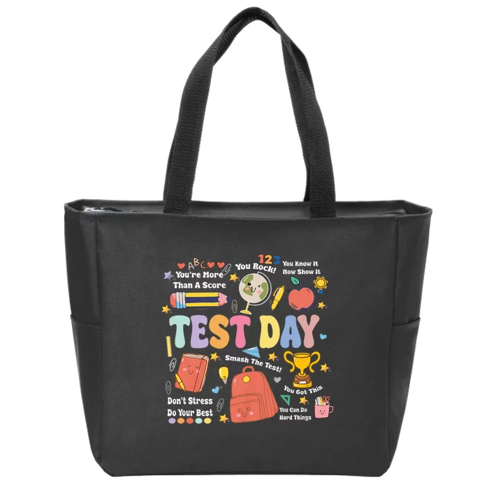 Funny Teacher Test Day Motivational Teacher Starr Testing Zip Tote Bag