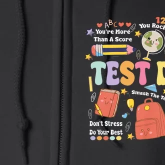 Funny Teacher Test Day Motivational Teacher Starr Testing Full Zip Hoodie