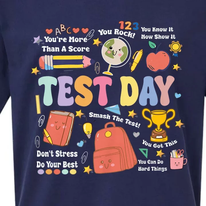 Funny Teacher Test Day Motivational Teacher Starr Testing Sueded Cloud Jersey T-Shirt