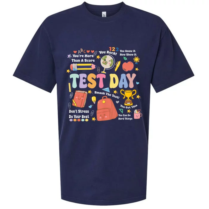 Funny Teacher Test Day Motivational Teacher Starr Testing Sueded Cloud Jersey T-Shirt