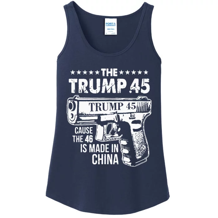 Funny The Trump 45 Cause The 46 Is Made In China Ladies Essential Tank