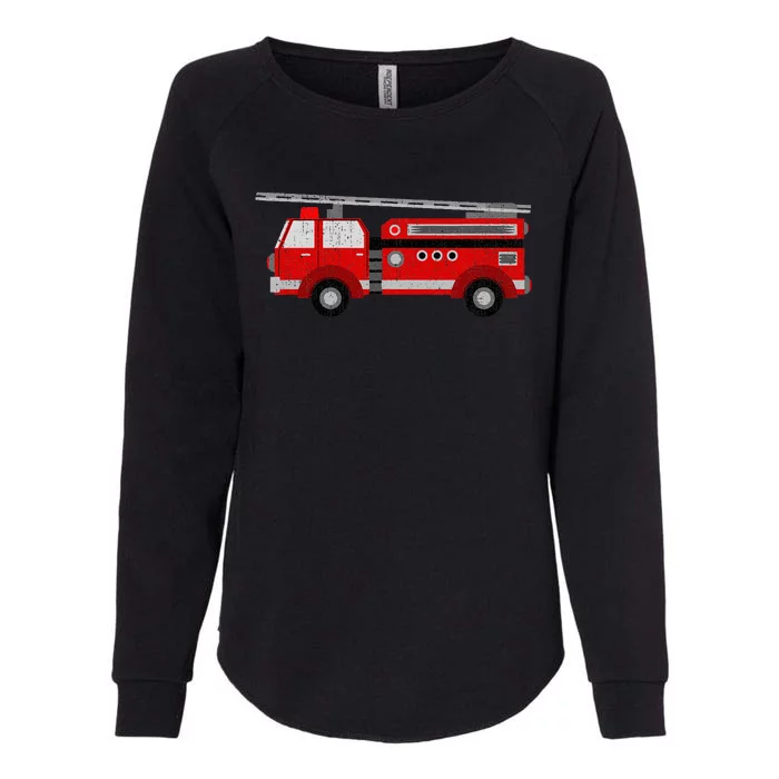 Fire Truck Trucker trailer Ladder Womens California Wash Sweatshirt