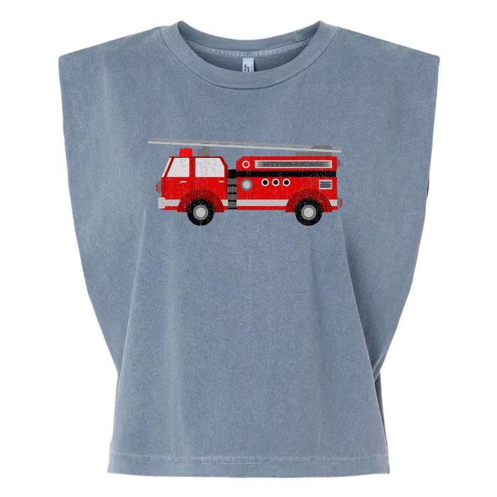 Fire Truck Trucker trailer Ladder Garment-Dyed Women's Muscle Tee