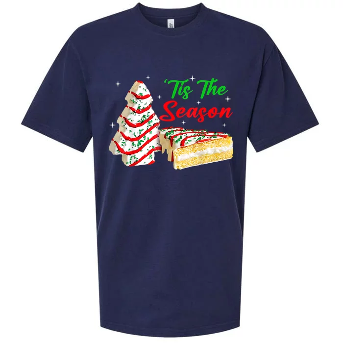 Funny Tis The Season Christmas Tree Cakes Debbie Xmas Gifts Sueded Cloud Jersey T-Shirt