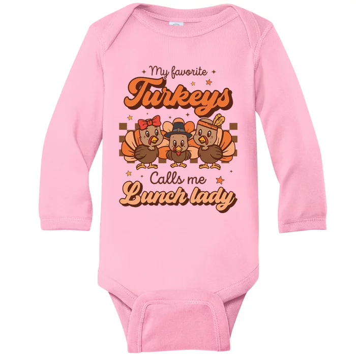 Funny Thanksgiving Turkey Apron Baby Long Sleeve Bodysuit