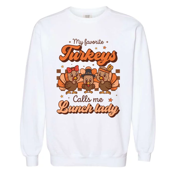 Funny Thanksgiving Turkey Apron Garment-Dyed Sweatshirt