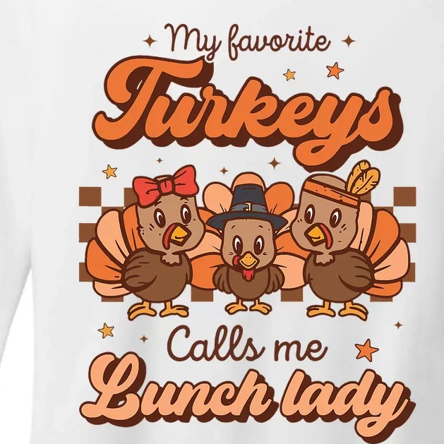 Funny Thanksgiving Turkey Apron Womens CVC Long Sleeve Shirt