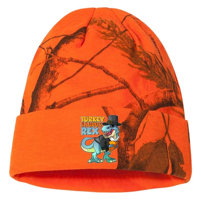 Funny Thanksgiving Turkey Saurus Rex Kati - 12in Camo Beanie