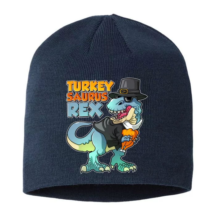 Funny Thanksgiving Turkey Saurus Rex 8 1/2in Sustainable Knit Beanie