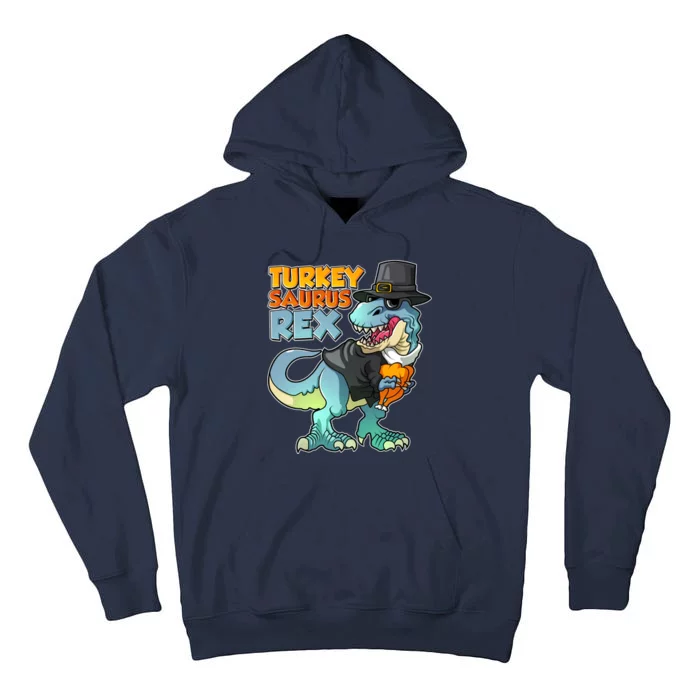 Funny Thanksgiving Turkey Saurus Rex Tall Hoodie