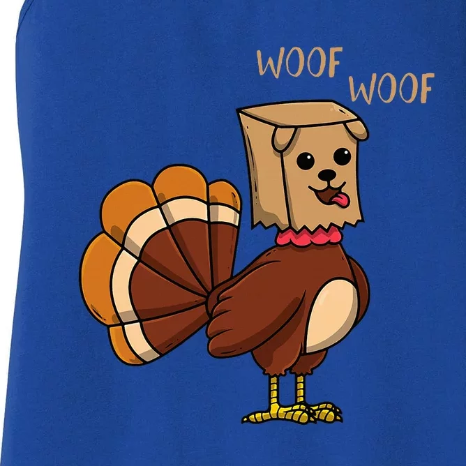 Funny Thanksgiving Turkey Dog Women's Racerback Tank