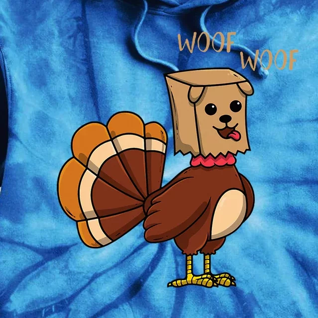 Funny Thanksgiving Turkey Dog Tie Dye Hoodie