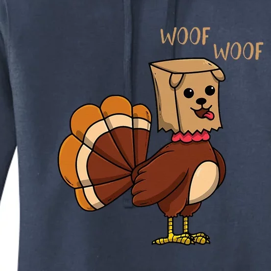 Funny Thanksgiving Turkey Dog Women's Pullover Hoodie