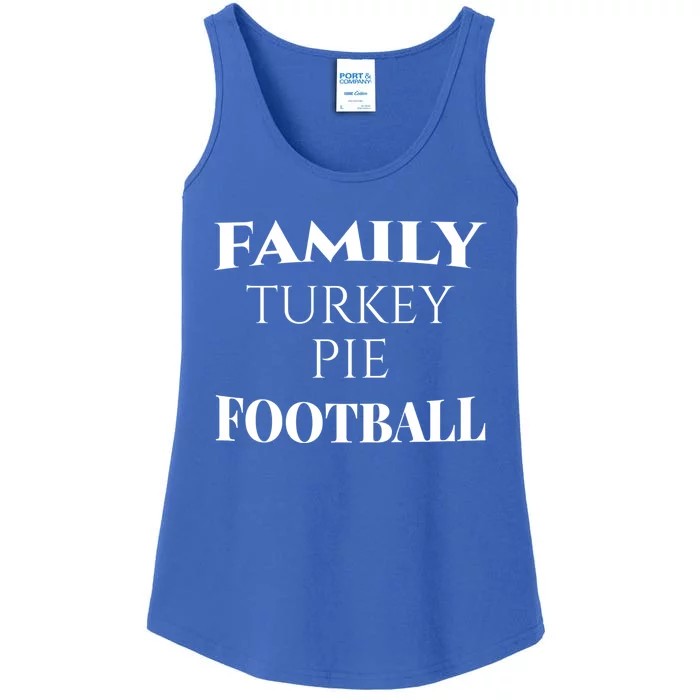 Family Turkey Thanksgiving Pie Football Cute Gift Ladies Essential Tank