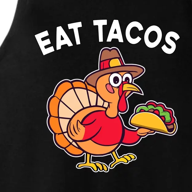 Funny Thanksgiving Turkey Eat Tacos Mexican Thanksgiving Fun Ladies Tri-Blend Wicking Tank