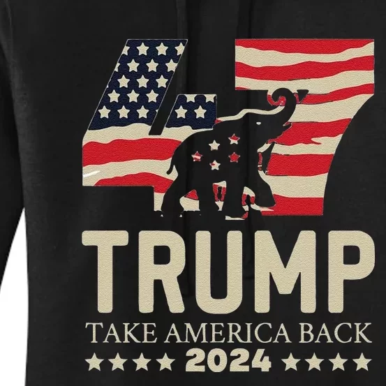 Funny Trump Take America Back 2024 Make America Great Again Women's Pullover Hoodie