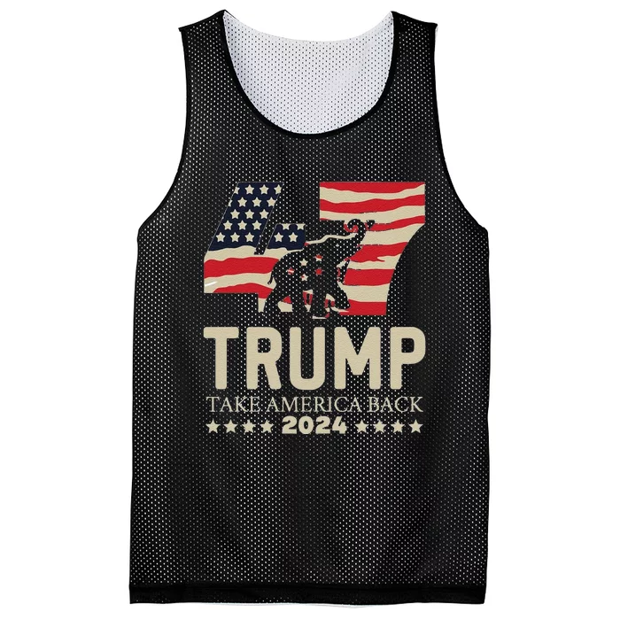 Funny Trump Take America Back 2024 Make America Great Again Mesh Reversible Basketball Jersey Tank