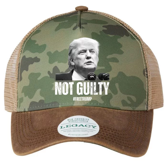 Free Trump. Trump Not Guilty, Pro Trump Supporter Legacy Tie Dye Trucker Hat