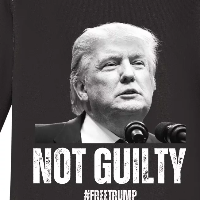 Free Trump. Trump Not Guilty, Pro Trump Supporter Baby Long Sleeve Bodysuit