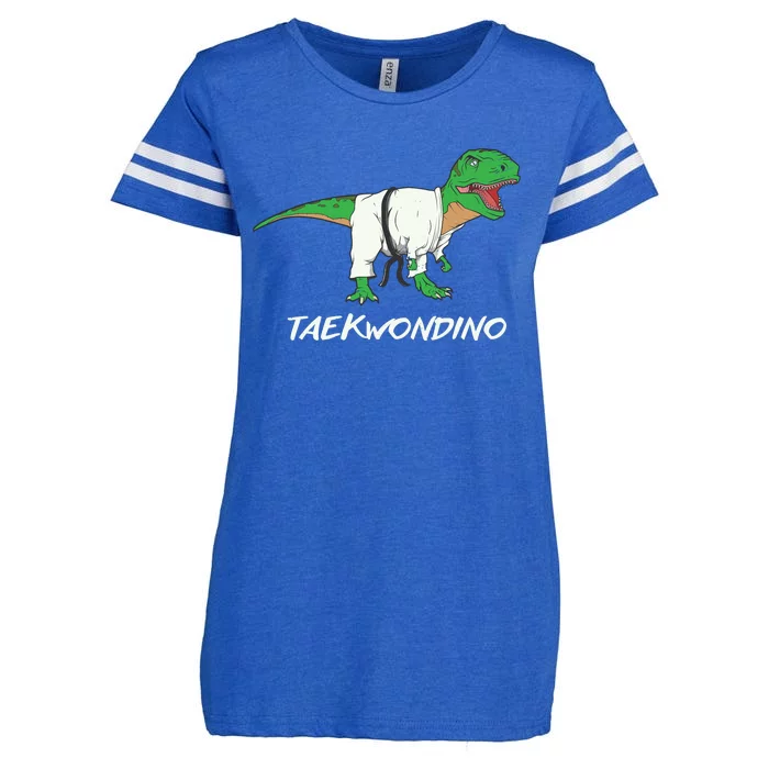 Funny Taekwondo T Rex Dinosaur Cute Martial Arts Enza Ladies Jersey Football T-Shirt