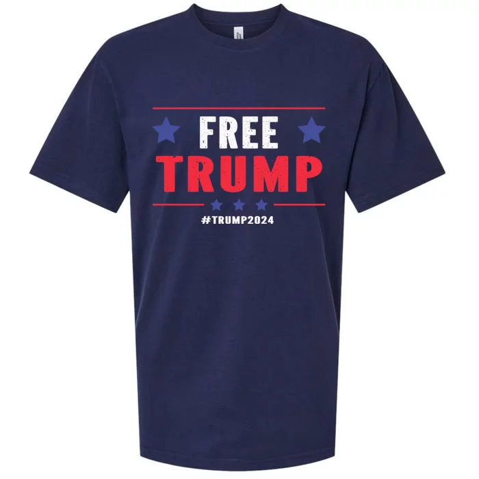 Free Trump Tee Pro Trump 2024 Support Trump Long Sleeve Sueded Cloud Jersey T-Shirt