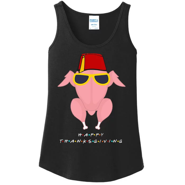 Funny Thanksgiving Turkey Headband Ladies Essential Tank