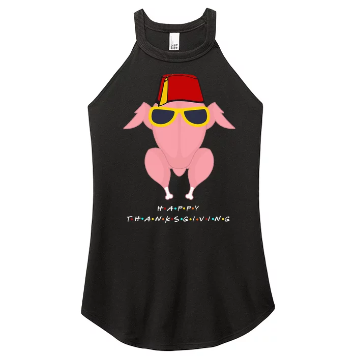 Funny Thanksgiving Turkey Headband Women’s Perfect Tri Rocker Tank